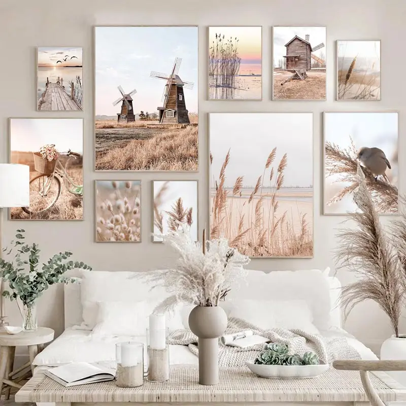 Beige Landscape Wall Art Poste - Orchard Sprayer Tractor avis et prix