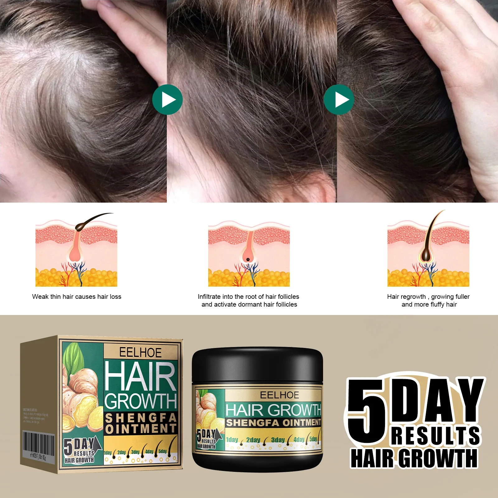 EELHOE Ginger Dense Hair Cream - Plant Growth Regulator avis et prix