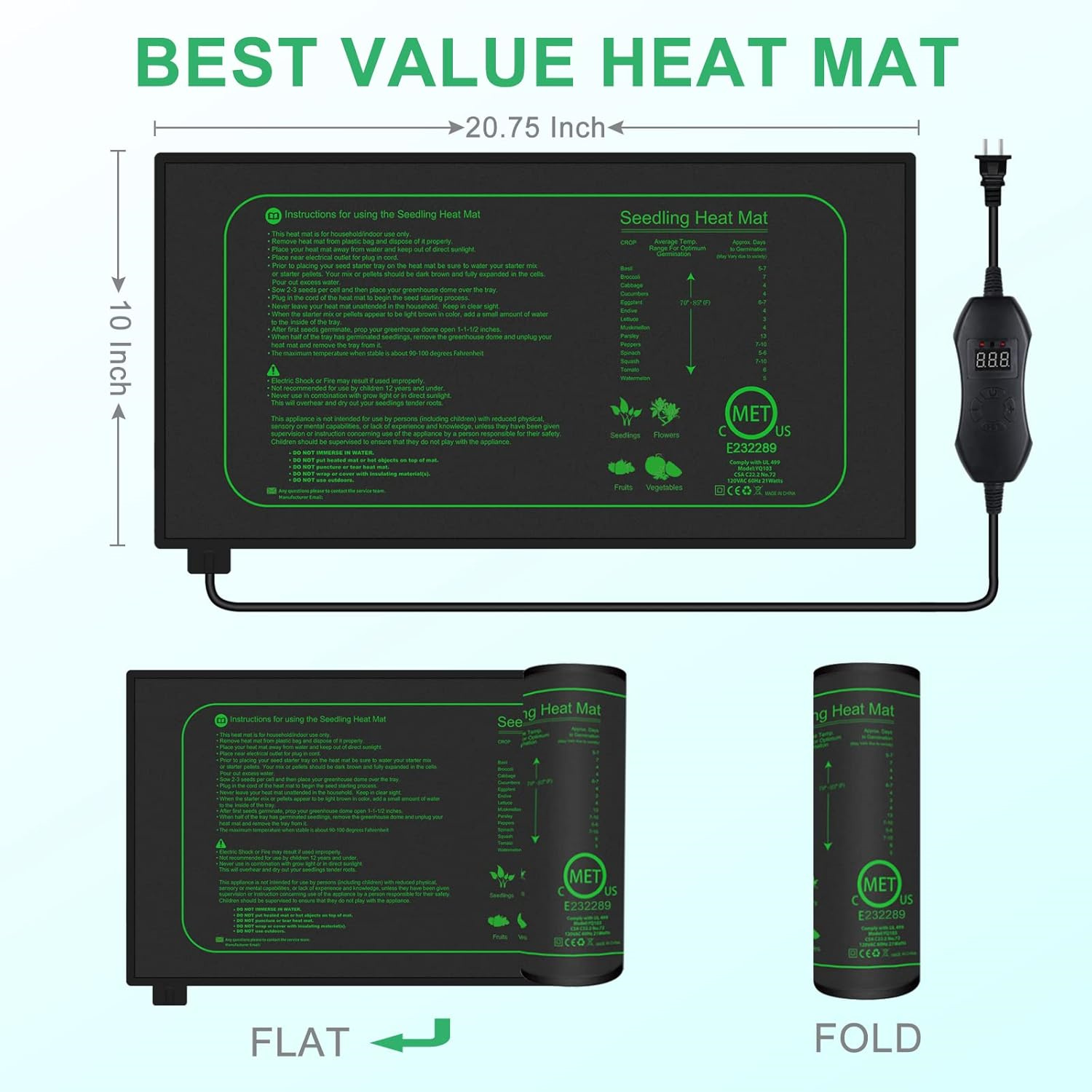 Seedling Heat Mat With Digital - Plant Growth Regulator avis et prix