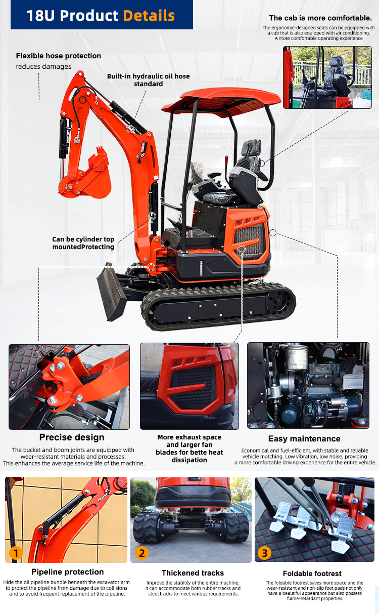 Mini Excavator Hydraulic Crawl - Agriculture Farming Services avis et prix